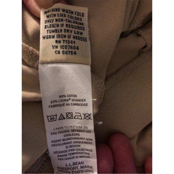 LL Bean Perfect Fit Straight Leg Pull On Business Casual Pocketed Tan Pants M - Picture 6 of 12